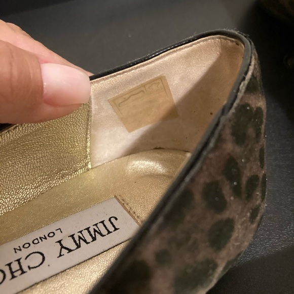 Auth Jimmy Choo Animal Print Brown Black Flats - Picture 5 of 14